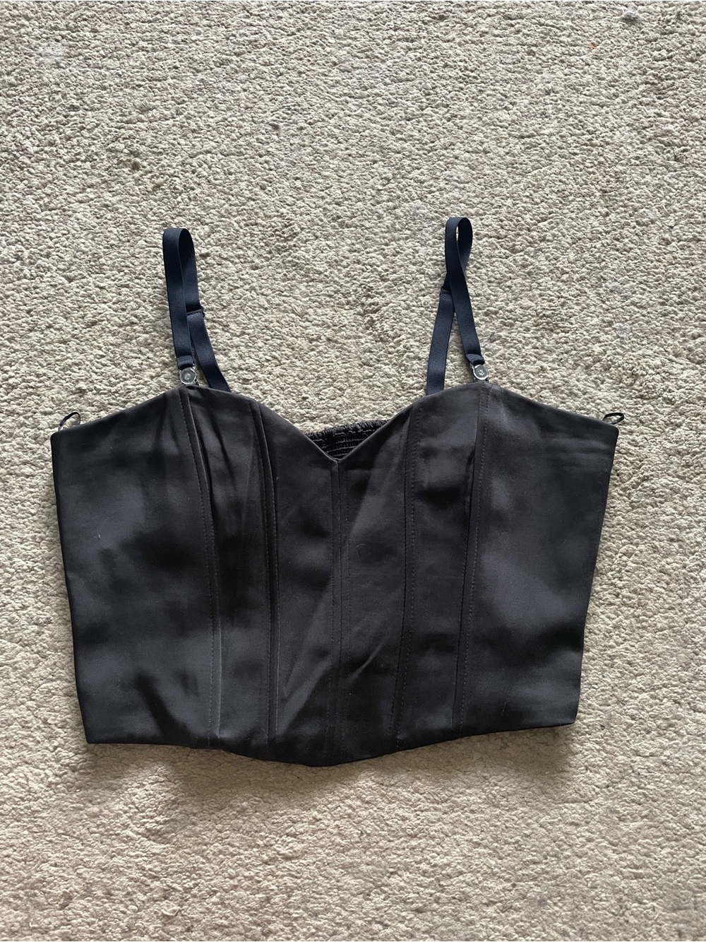 Black Zara bustier crop top